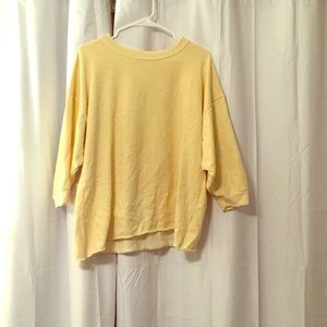 light yellow 3/4 sleeve tunic